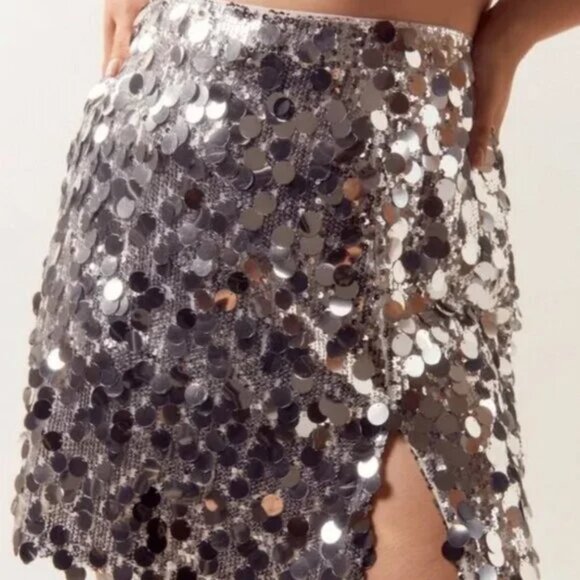 Nasty Gal Sequin Split Mini Skirt - Picture 1 of 3